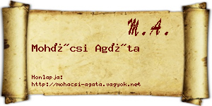 Mohácsi Agáta névjegykártya